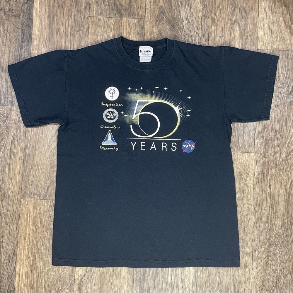 NWT NASA Kennedy Space Center 50th Year Anniversary T-Shirt 100% Cotton